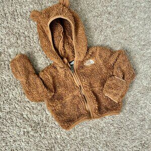 Baby Sherpa Fleece Brown North Face Hoodie I Size: 6-12M I Bear Hood